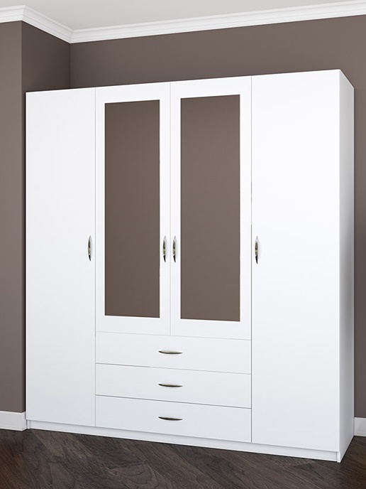 Шкаф с распашными дверями Balance (1960*600) 4D3S (белый матовый)