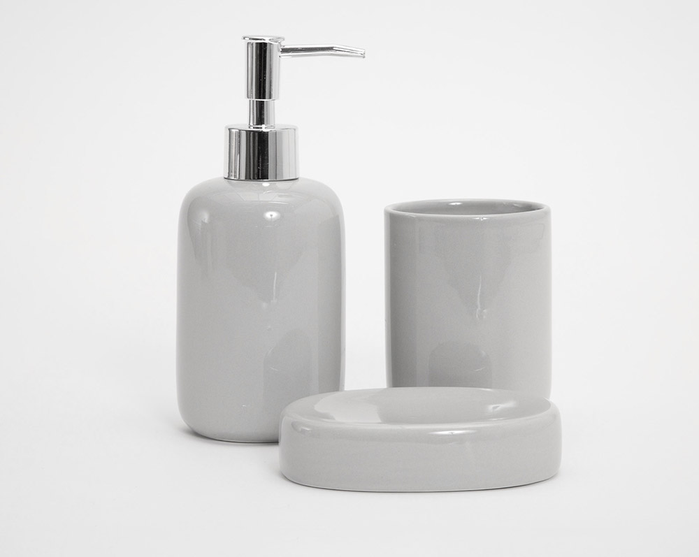 Керамический набор для ванной SB-100 (серый) 3шт. в интернет-магазине Ами