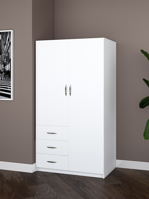 Изображение Шкаф с распашными дверями Comfort (1780*980*580) 2D3S (белый матовый)