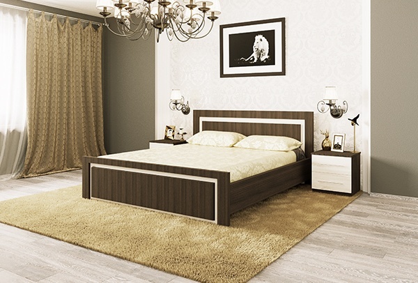 Изображение кровать «надежда» 1600 (венге мария/дуб молочный)