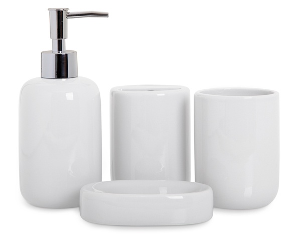 Керамический набор для ванной SB-100 (белый) 4шт. в интернет-магазине Ами