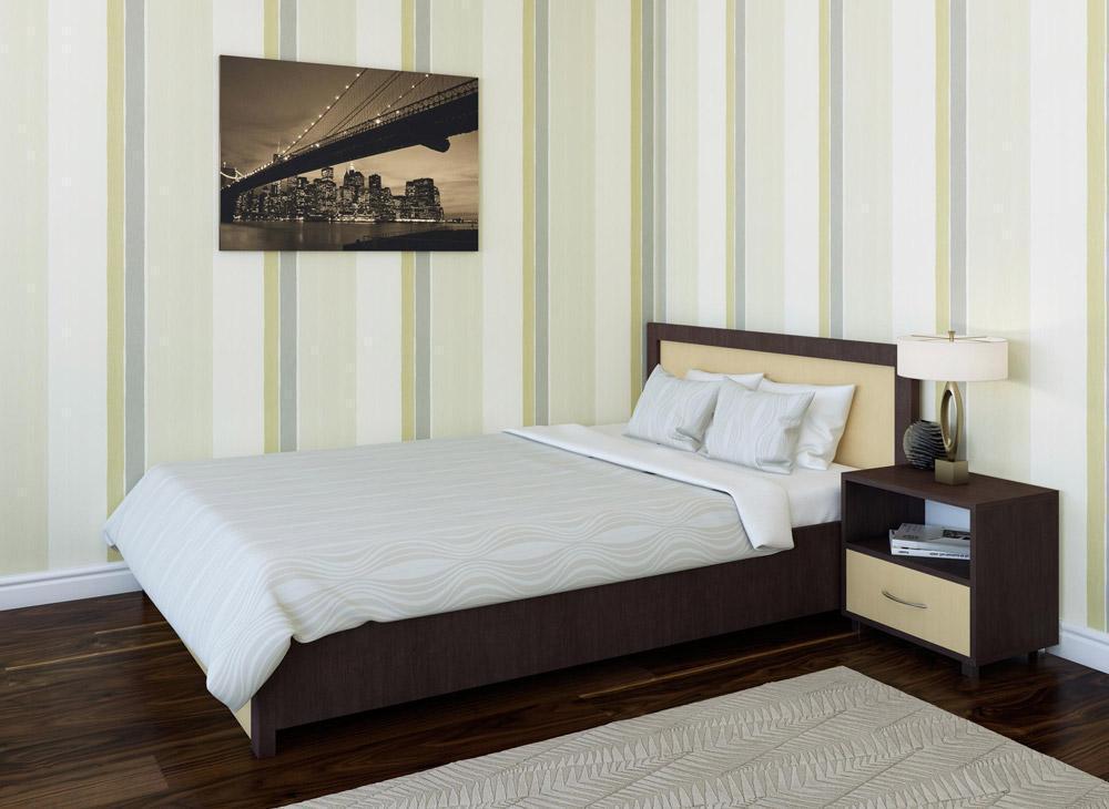 Изображение кровать «альба» 1400 (венге мария/дуб молочный)