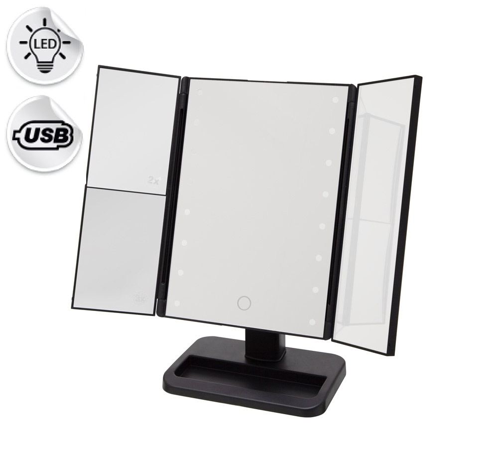 Зеркало настольное MT-128 (чёрный) в интернет-магазине Ами