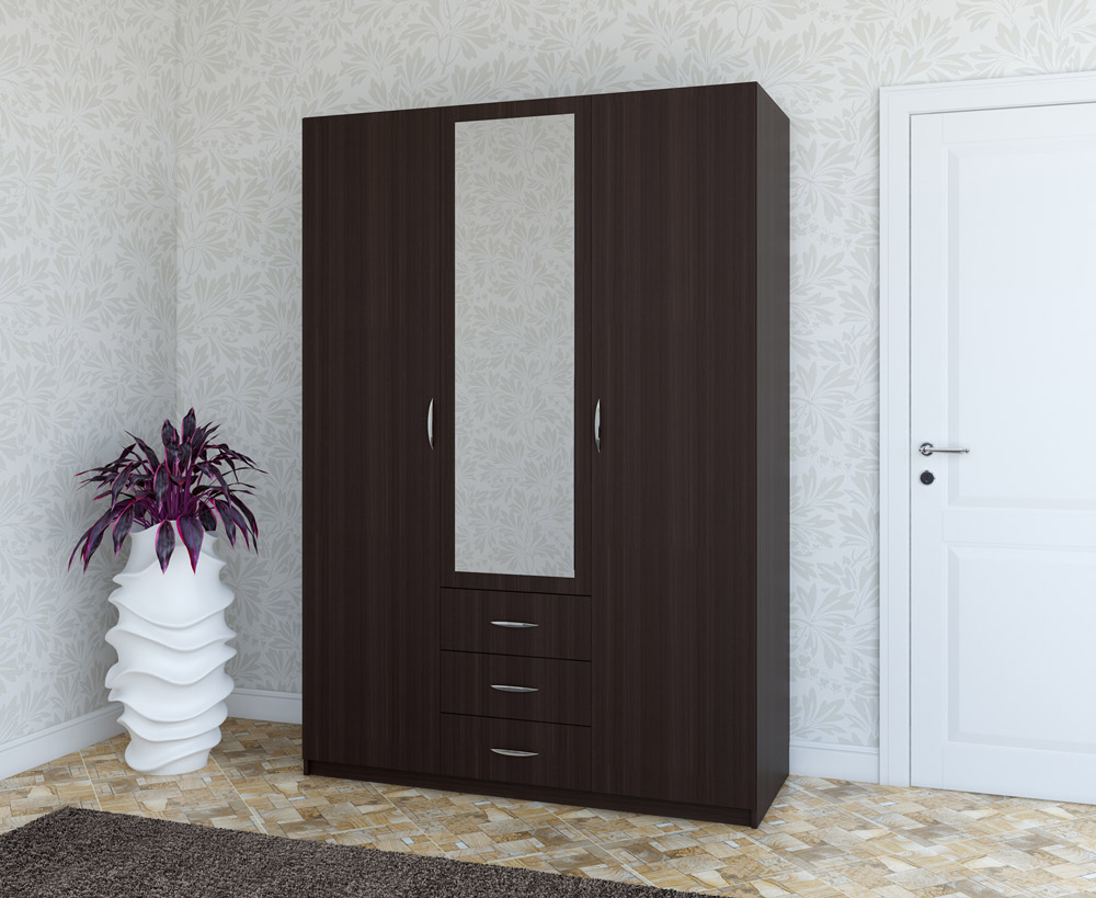 Изображение Шкаф с распашными дверями «Комфорт» (1470х580) 3Д3Ш (венге мария)