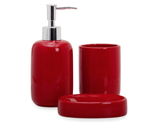 Керамический набор для ванной SB-100 (красный) 3шт. в интернет-магазине Ами