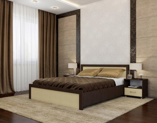 Изображение кровать «альба» 1600 (венге мария/дуб молочный)