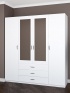 Шкаф с распашными дверями Comfort (1960*580) 4D3S (белый матовый)