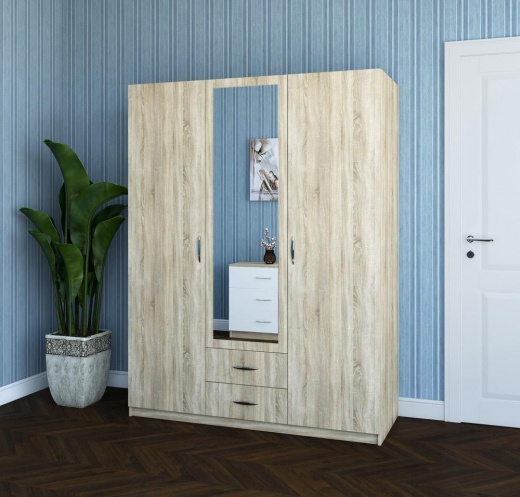 Изображение Шкаф с распашными дверями "Комфорт" (1500х580) 3Д/2Ш (дуб сонома)